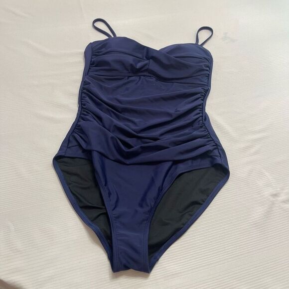 NWT Relleciga Navy Blue One Piece Swimsuit Bathing Suit Size Medium New - Picture 1 of 8